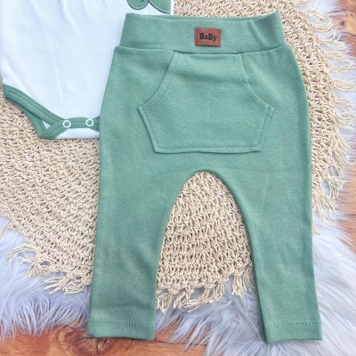  CONJ. DE MALHA 3 PEÇAS - Bear - Verde e Off White